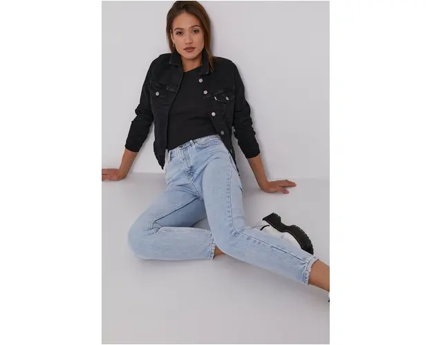 Levi's Geaca jeans femei, culoarea negru, de tranzitie