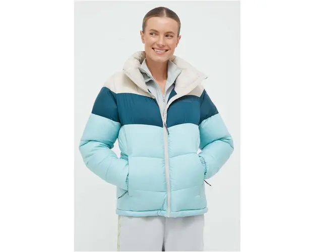 Columbia geaca Puffect Color Block Jkt femei, culoarea turcoaz, de iarna 1955101