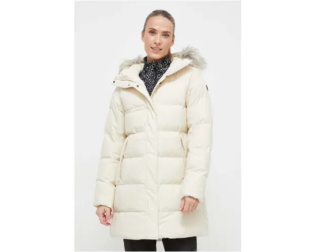 Helly Hansen geaca femei, culoarea bej, de iarna
