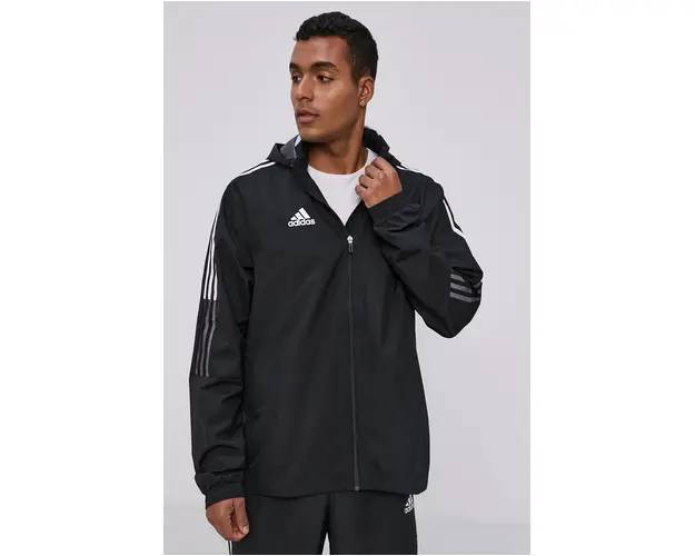 Adidas Performance Geaca GH4466 barbati, culoarea negru, de tranzitie