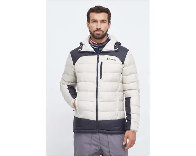 Columbia geaca de puf M Autumn Park Down Hooded Jacket barbati, culoarea bej, de tranzitie 1930241