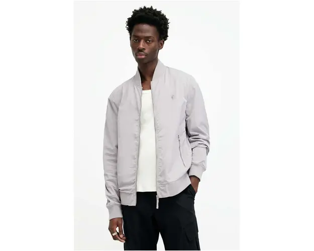 AllSaints geaca bomber barbati, culoarea gri, de tranzitie