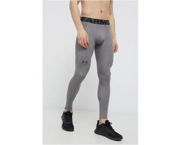 Under Armour leggins de antrenament culoarea gri, neted