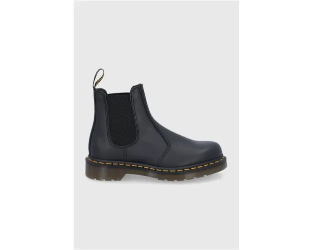 Dr. Martens ghete chelsea de piele 2976 femei, culoarea negru, cu toc plat 27100001