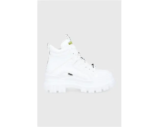 Buffalo Bocanci femei, culoarea alb, cu platforma