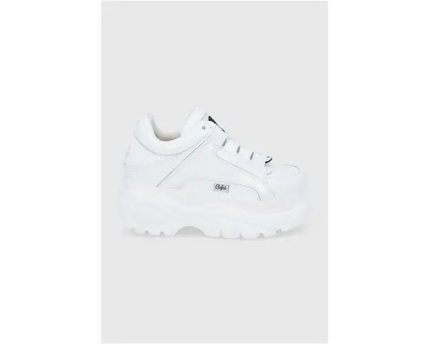 Buffalo Ghete de piele culoarea alb, cu platforma