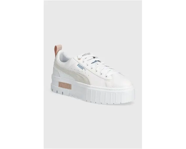 Puma sneakers Mayze Lth culoarea alb, cu platforma 381983