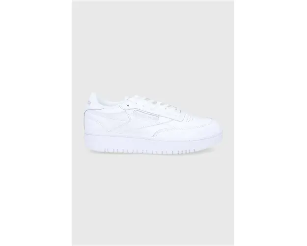 Reebok Classic ghete de piele Club C Double GW0854 culoarea alb, cu toc plat GW0854.100006321-WHT/GRY