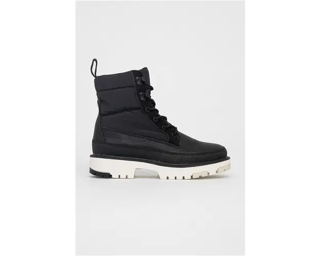 Levi's Bocanci femei, culoarea negru, cu platforma