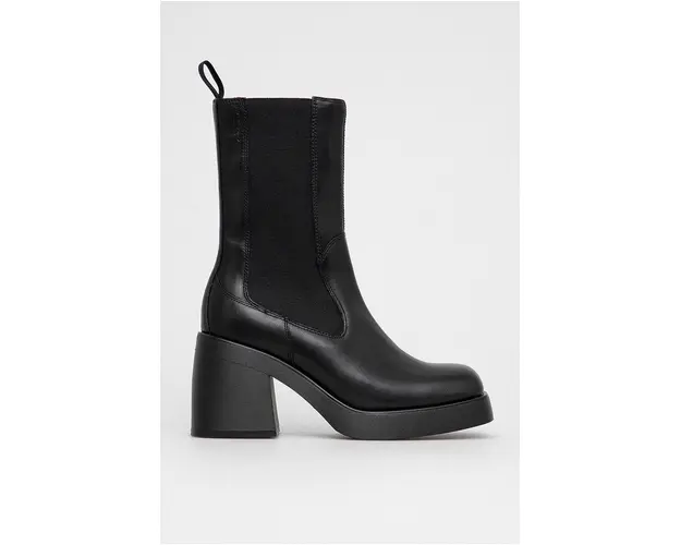 Vagabond Shoemakers Ghete Chelsea de piele femei, culoarea negru, cu toc drept