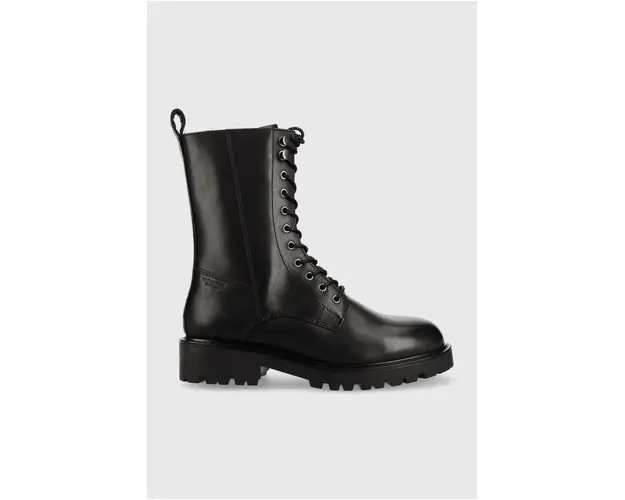 Vagabond Shoemakers bocanci de piele Kenova femei, culoarea negru, cu toc plat, izolat