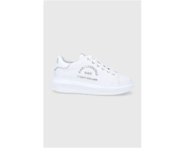 Karl Lagerfeld ghete de piele Kapri culoarea alb, cu platforma