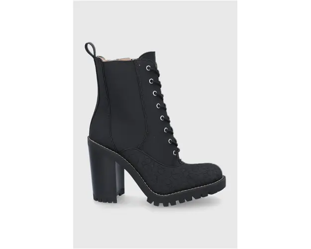 Coach Botine femei, culoarea negru, cu toc drept