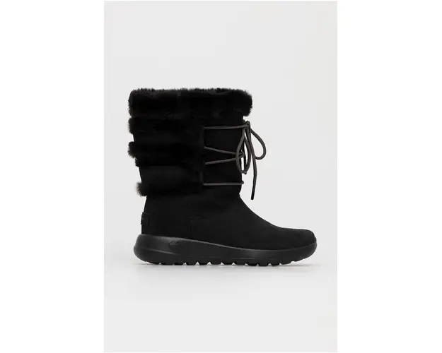 Skechers Cizme de zapada din piele intoarsa culoarea negru