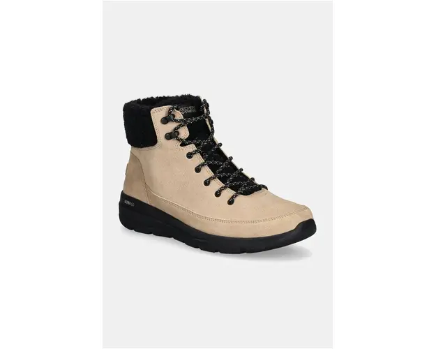 Skechers cizme de zapada din piele intoarsa GLACIAL ULTRA WOOD culoarea negru, 16677