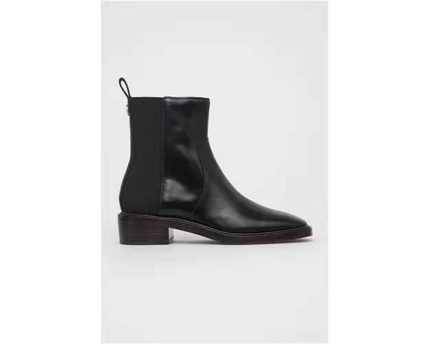 Tory Burch Ghete Chelsea de piele femei, culoarea negru, cu toc plat