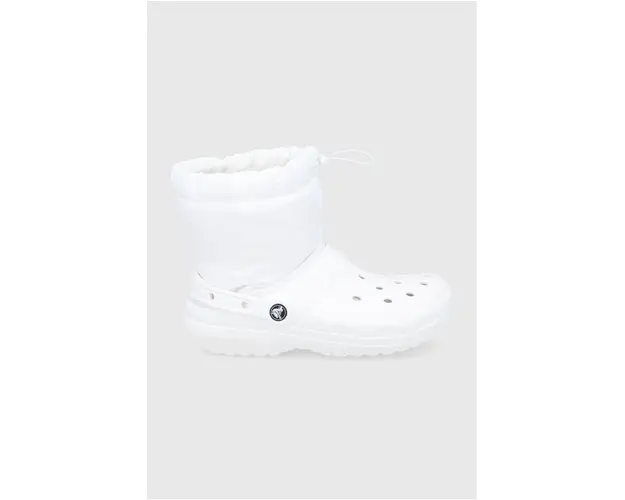 Crocs cizme de iarna Classic Lined Neo Puff Boot culoarea alb 206630