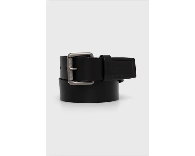 Superdry Curea de piele barbati, culoarea negru