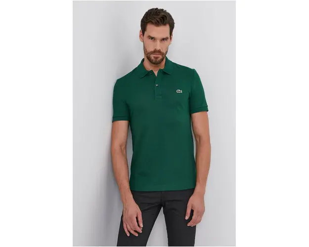 Lacoste polo de bumbac culoarea verde, uni PH4012.-132