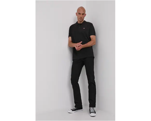 Levi's tricou polo barbati, culoarea negru, material uni 35883.0007-Blacks