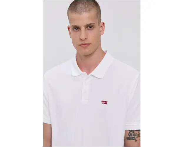 Levi's tricou polo barbati, culoarea alb, material uni 35883.0003-Neutrals