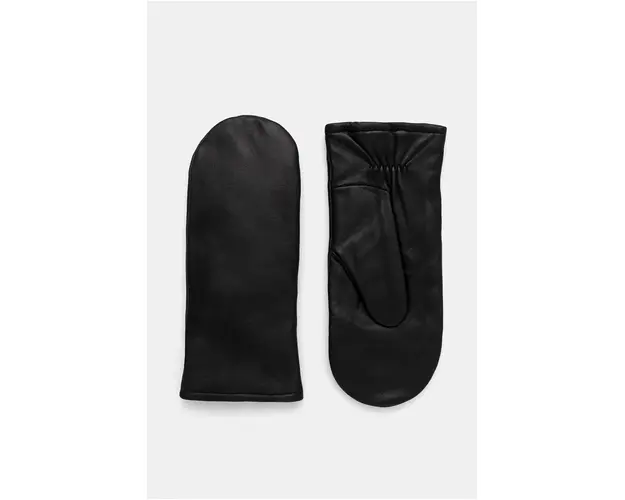 Samsoe Samsoe manusi de piele femei, culoarea negru