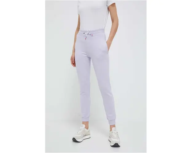 Rossignol pantaloni de trening din bumbac culoarea alb, neted