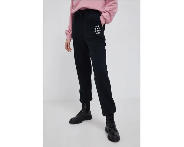 MC2 Saint Barth Pantaloni de bumbac femei, culoarea negru, material neted