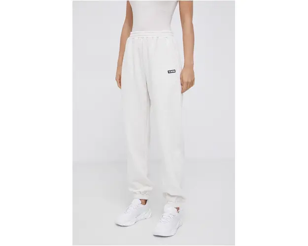 P.E Nation Pantaloni de bumbac femei, culoarea bej, material neted