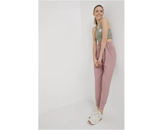 Eivy pantaloni femei, culoarea roz, neted