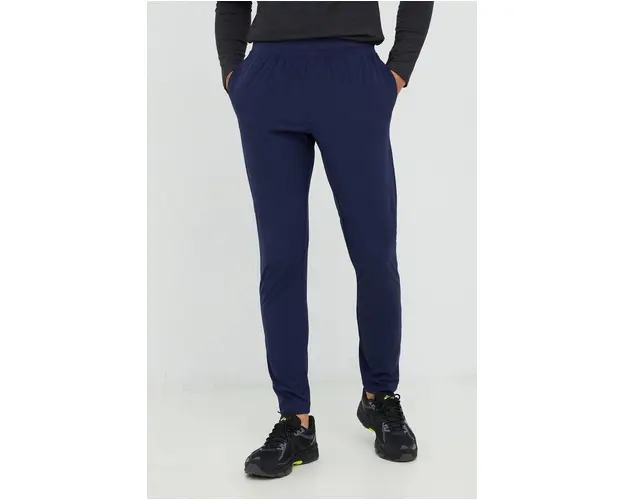 Under Armour pantaloni barbati, culoarea albastru marin, neted
