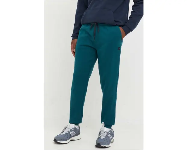 Rip Curl pantaloni de trening barbati, culoarea verde, neted