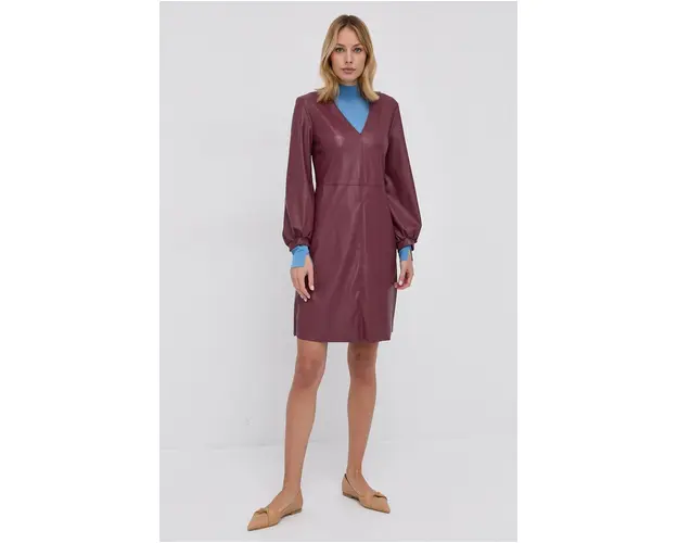 MAX&Co. Rochie culoarea bordo, mini, evazata