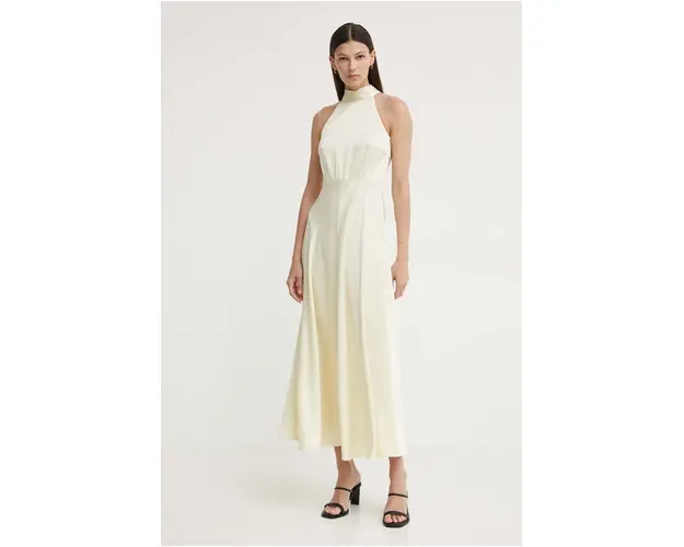 Samsoe Samsoe rochie Rheo culoarea galben, maxi, evazati, F20500071