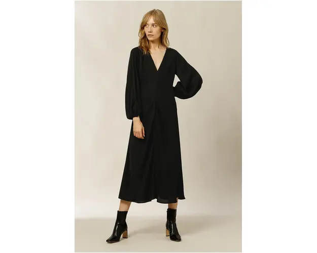 Ivy & Oak Rochie MANON culoarea negru, midi, evazata