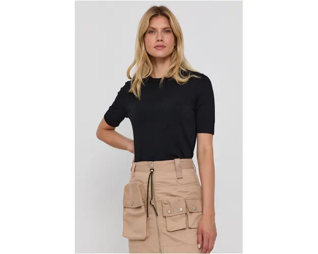 Karl Lagerfeld Pulover femei, culoarea negru, light