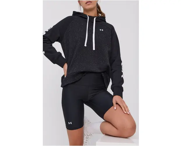 Under Armour pantaloni scurti de antrenament 1360939 femei, culoarea negru, neted, high waist 1360939-698