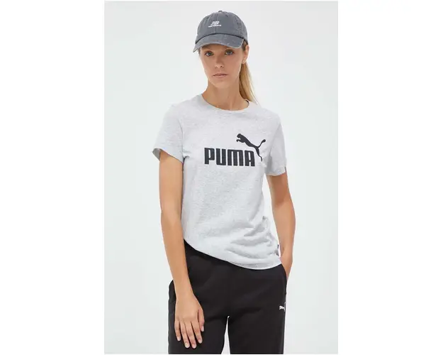 Puma tricou din bumbac culoarea gri