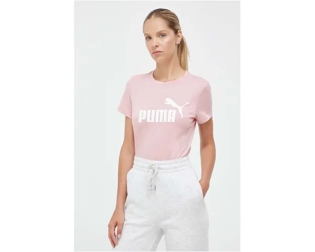 Puma tricou din bumbac culoarea roz