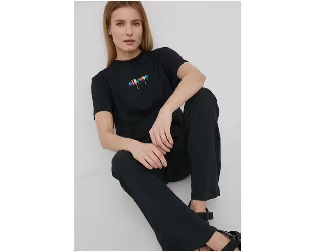 Ellesse tricou din bumbac culoarea negru SGL13371-908