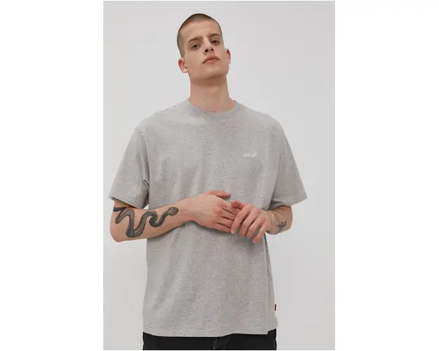 Levi's tricou barbati, culoarea gri, melanj A0637.0013-Neutrals