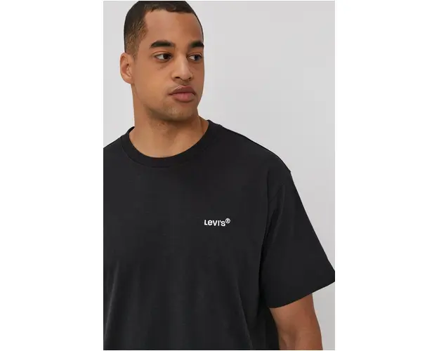 Levi's tricou barbati, culoarea negru, material uni A0637.0001-Blacks