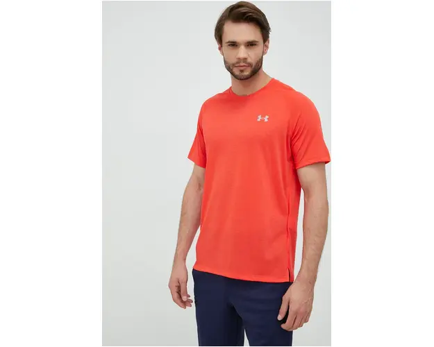 Under Armour tricou de alergare culoarea rosu, neted