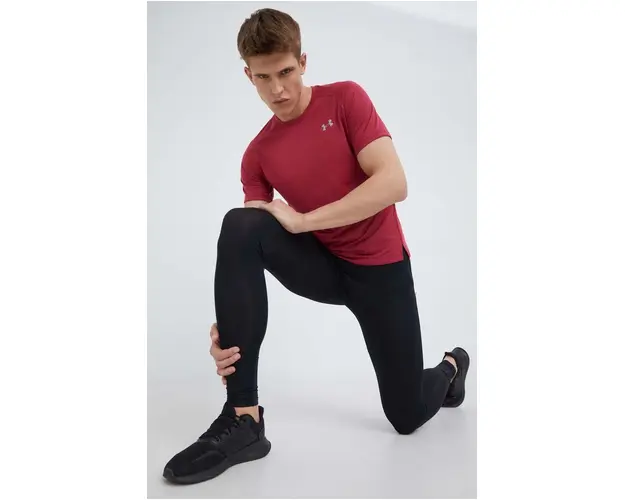 Under Armour tricou de alergare Streaker culoarea rosu, neted