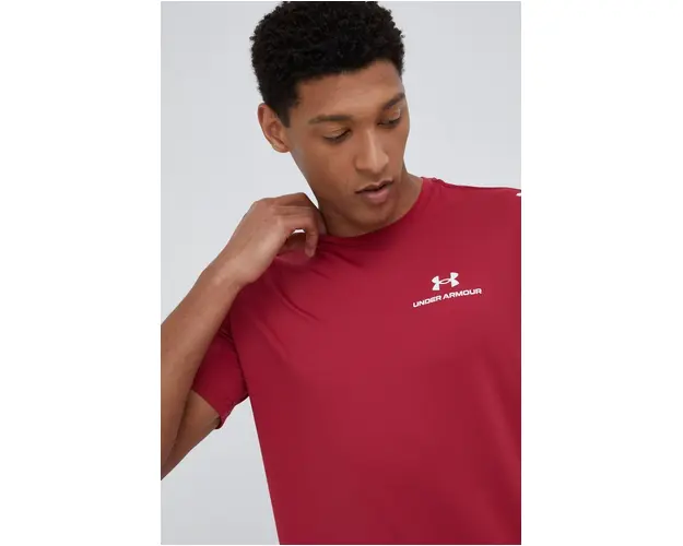 Under Armour tricou de antrenament Rush Energy culoarea bordo, neted 1366138-001