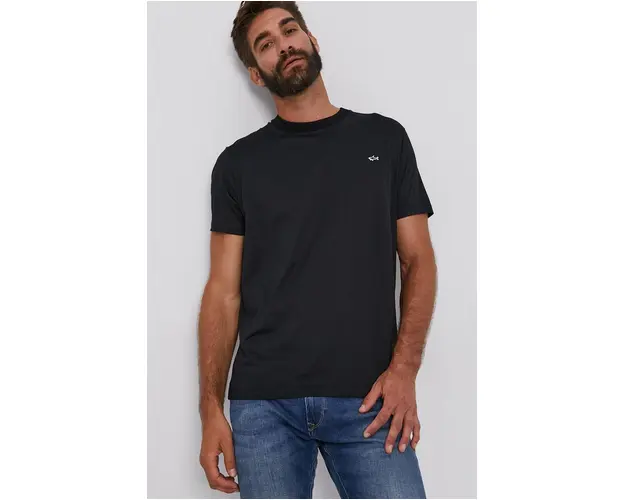 Paul&Shark Tricou din bumbac culoarea negru, material neted