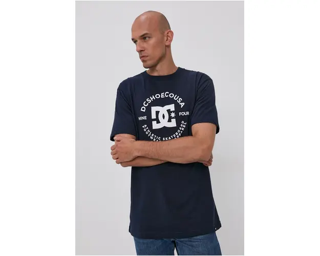 Dc Tricou din bumbac culoarea albastru marin, cu imprimeu
