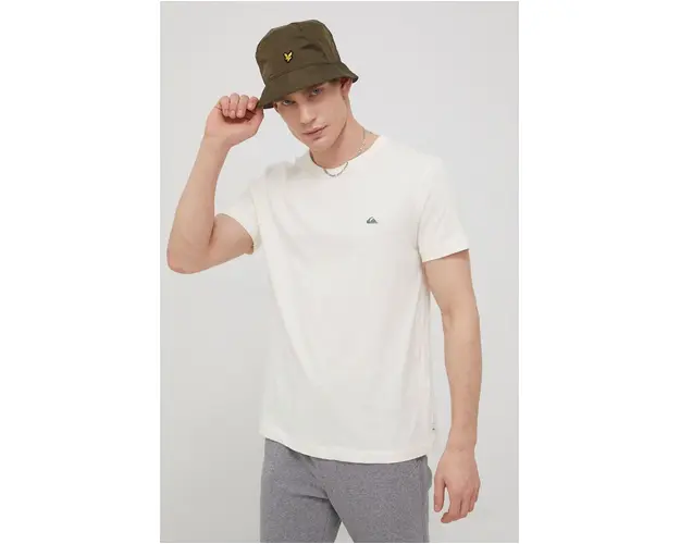 Quiksilver Tricou din bumbac culoarea crem, material neted