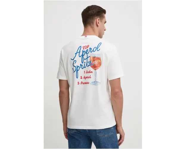 MC2 Saint Barth tricou din bumbac culoarea portocaliu, cu imprimeu