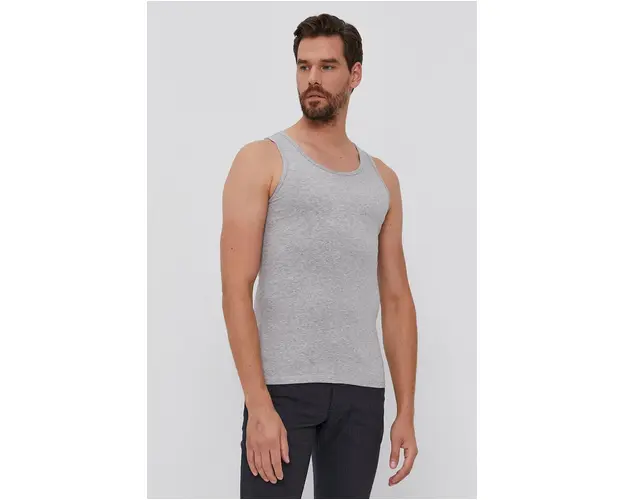 United Colors of Benetton Tricou barbati, culoarea gri